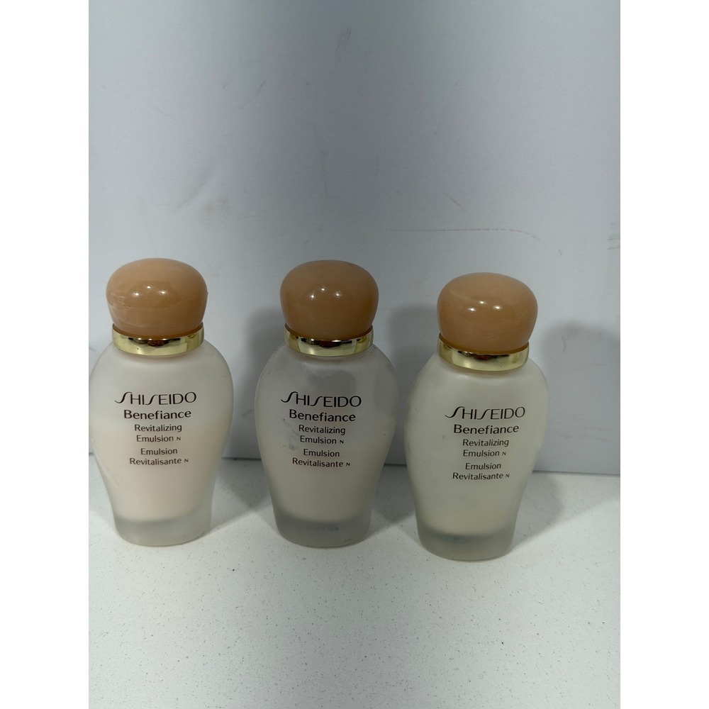 Shiseido Benefiance Revitalizing Emulsion N 15ml .5oz Travel Size Set of 3 New